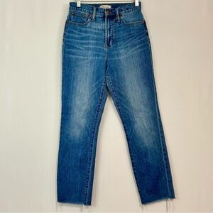 Madewell Women’s The Perfect Vintage Jean Raw Hem Enmore Blue Wash Size 26 EUC